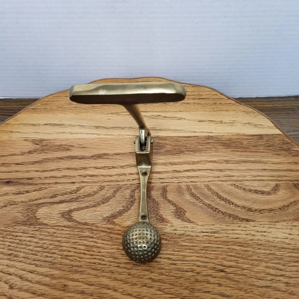 VTG Brass Golf Club Putter And Golf Ball Door Knocker